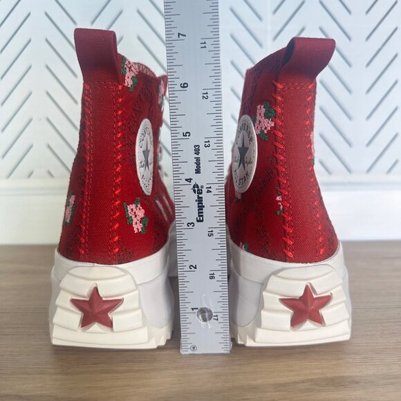 ✨Converse Run Star Hike Platform Sz 9 Women's Shoes Cross Stitch Roses A14885C - Picture 5 of 8